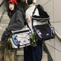 Shoulder Bag male trendy brand Japanese large capacity tooling student leisure street trend shoulder bag function messenger bag female