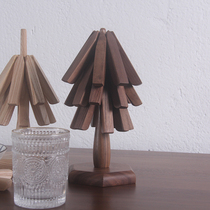 Wood with creative solid wood pendulum pieces to contain thermal insulation mat black walnut wood Cups Cushion Bowl Mat dinner plate cushion table Anti-burn cushion
