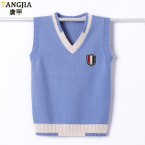 qiu dong kuan boys pure wool vest zhong da tong vest junior middle school students in 15 pupils sleeveless sweater waistcoat