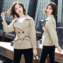 Spring Windcoat Jacket Woman Little Subspring Dress Mix with a high short paragraph 150cm 100 hitch 145 to close the waist and wear a lap