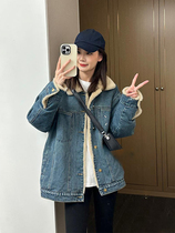 Autumn and winter 2022 new style small fragrance high-end sense small design small ladies plus velvet denim short jacket