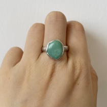 European origin fine antique silver shape ring