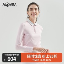  HONMA golf womens long-sleeved POLO shirt T-shirt simple slim slim stretch stretch skin-friendly