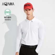  HONMA2021 new golf mens long-sleeved polo matte fabric 3D three-dimensional cutting sports