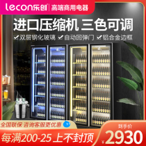 Le Chuang Beverage Beer Display Cabinet Air-cooled Refrigerated Net Red Bar Beverage Supermarket Refrigerator Commercial Vertical Single and Double Doors