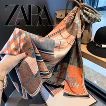 Spanish autumn and winter cashmere scarf women warm thick double-sided two-color shawl student female bib