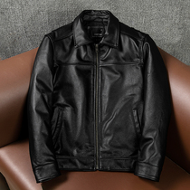 Factory new leakage special promotion pure first layer leather leather men's business casual short leather jacket