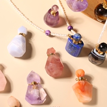 Natural Tigers Eye Pink Crystal Lapis Lazuli Tianhe Stone Perfume Bottle Pearl Necklace (Taste of the Soul)