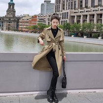 Windbreaker medium long female spring and autumn Korean version of fashion high-end fashion windproof coat coat autumn small waist