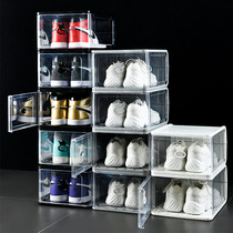 Large high-end thick transparent plastic shoe box detachable folding shoe box storage artifact dust shoe cabinet