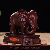 Wood grain lucky elephant ornaments Resin crafts Large mascot Ruyi Feng Shui decorations
