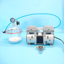 Laboratory Plastic Vacuum Dryer 150250m m Double valve with pressure gauge transparent no oil vacuum pump