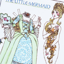Little mermaid mermaid princess retro paper doll change paper doll paper doll change clothes