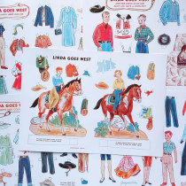 U.S. western cowboy western family travel children paper doll change paper doll paper doll change clothes