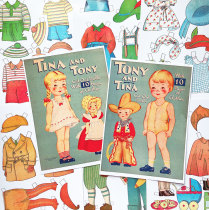Tina and Tony girls and boys kids paper dolls dressing up paper dolls paper dolls changing clothes