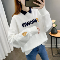 Brand clearance discount counter Export tail goods foreign trade big-name solitary spring and autumn long-sleeved loose lapel sweater womens tide