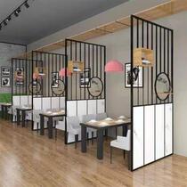 Industrial wind iron screen hot pot restaurant restaurant bar private compartment partition card holder hollow decorative grid porch