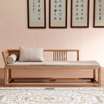  New Chinese style solid wood Zen chaise longue Arhat bed Sofa Simple modern living room sofa combination Club furniture customization