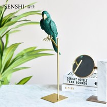 European creative parrot living room TV cabinet ornaments tree simple copper home accessories living room porch crafts decoration