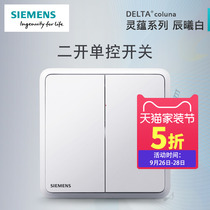 Siemens switch socket panel Lingyun Chenxi White household 16AX two-position two-open double Open single control switch