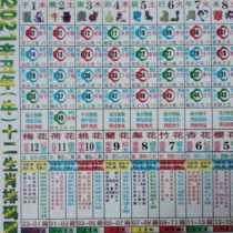 2021 Six Color 12 Zodiac Card Hong Kong Taiwan Macau General Wave Five-Line Reference Table