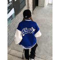 Chuanchuan also heavy stars letter towel embroidered baseball uniforms men and women spring loose splicing vibe national tide jacket