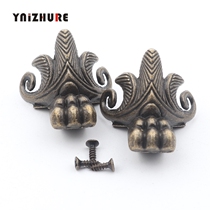 European antique wooden box foot decoration foot high grade wine box Box Brocade zinc alloy animal foot box corner protection