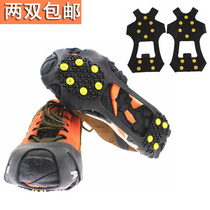 Outdoor children adult 10 teeth ice claw non-slip shoe cover 10 nail snow claw snow ground ice surface anti-slip shoe cover anti-slip shoe chain