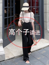 One-piece bib womens high lengthened high street ins tide summer thin section high waist hanging suit mopping wide leg pants