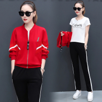 Jordan Nuo Sports Suit Women's Spring and Autumn 2021 New Fashion Large Size 361 Running Casual Wear Three-Piece Set