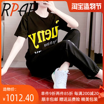 RPAP short-sleeved sports suit womens summer new Korean version of the foreign style age reduction thin wild trend small man two-piece set