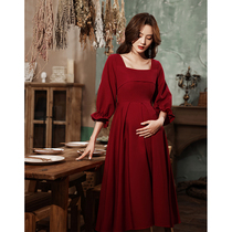 Spring and Autumn Thin Pregnant Women Toast Women 2021 New Fat Bride Engagement Wedding Cover Pregnancy Small Dress