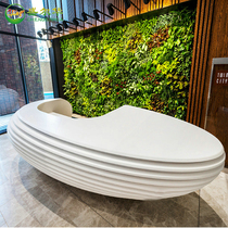 GRP Profiled Receptionist Mall Hotel Reception Desk Display Desk sales floor Receptionist Desk Special-shaped bar