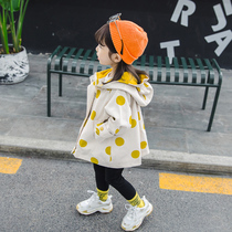 Girls coat autumn 2021 autumn and winter female baby Foreign style thickened cotton winter windbreaker childrens clothing spring and autumn childrens clothing