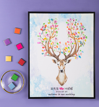 Sign-in tree Fingerprint painting handprint tree Wedding sign-in table Sign-in wedding gift Graduation season annual meeting Signature book as a souvenir