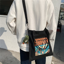Secondary school student handbag carrying book bag boy high school boy boy canvas bag inclined satchel art single shoulder bag