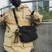 Mens crossbody bag Fashion brand ins small satchel bag Womens backpack Japanese postman canvas shoulder bag Casual student bag