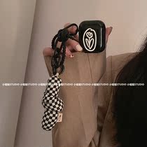 ins Korean tulip chessboard lattice pendant applicable AirpodsPro1 2 generation wireless Bluetooth headphone protective sleeve