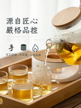 Japanese flower teapot glass heat-resistant candle tea cup set kettle fruit teapot tea set heating heat preservation household
