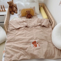 Class A cotton washing cotton kindergarten quilt three-piece set children cotton quilt cover bedding six sets into the garden bed