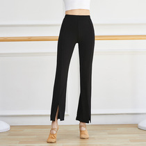 China Wind Modedale Open Fork Straight Drum Pants Microlair Body Dress Female Dance Practice Pants Horn Pants Dancing Clothing