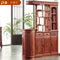  Mahogany partition cabinet screen hedgehog rosewood rosewood entrance cabinet New Chinese decoration cabinet double-sided wine cabinet hall cabinet