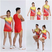 Track and field uniform Male and female couples parent-child running vest Long and short running training competition uniform Childrens primary school sportswear