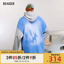 BEASTER little devil grimace stitching spray paint dot printing sweater 2021 new loose hooded top