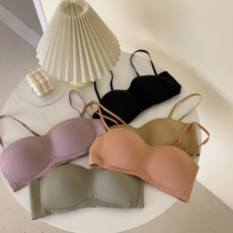 Xin Gang Bang Bra comfortable thin section student small chest incognito underwear Female bandeau bra Vest type rimless bra
