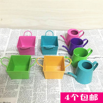 Fresh and rustic wild candy color fleshy iron bucket Iron flower pot iron flower pot Toy bucket iron flower arrangement