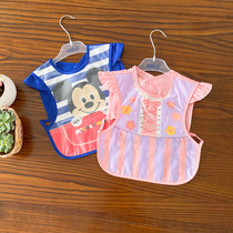 New baby eating waterproof cover baby Summer Disposable bib thin cartoon vest rice pocket without fluorescent