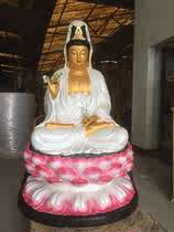  Factory direct sales temple resin buddha statue worship stickers gold sitting lotus white Guanyin 1 meter 6 white Guanshiyin Bodhisattva