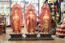 Factory direct sales resin buddha statue Dunhuang color Western Sansheng 108 ancient color Western Sansheng decoration station Sansheng Buddha