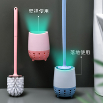 Toilet brush no dead corner washing toilet artifact silicone brush Wall Wall Net Red household toilet cleaning set